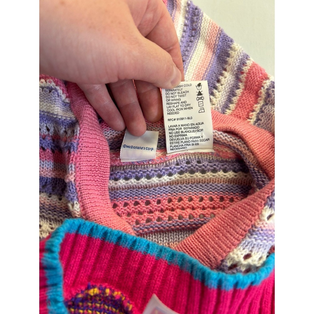 McKIDS Vintage 90s Sweater Bundle Girls 6 6X Neon Geometric Striped Cardigans - Picture 9 of 9